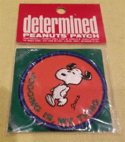 Vintage Snoopy Patch Raw Strength And Courage Patch Determined Peanuts
