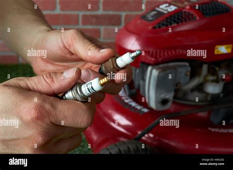 Lawn Mower Maintenance Changing Spark Plugs And Checking Ol Stock