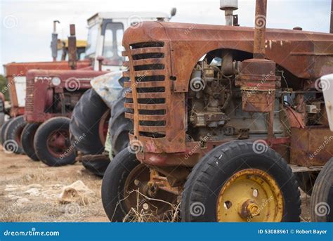 Old Rusty Farm Tractor Machinery Stock Image Image Of Field Farm