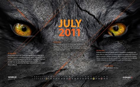 malware calendar wallpaper for july 2011 securelist