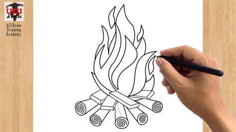 Fire Drawing Easy How To Draw A Camp Fire Step By Step Tutorial