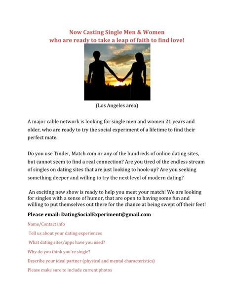 New Reality Dating Show Is Casting Singles In La Auditions Free