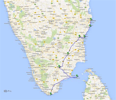 Road Map Of Tamil Nadu