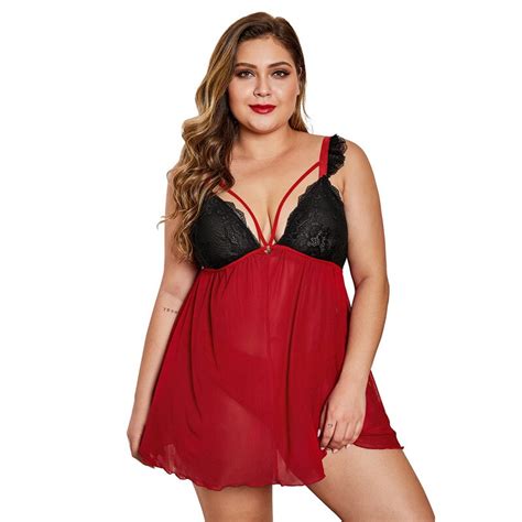 Plus Size Ladies Nightgown See Through Nightdress Sexy Dress For Sex