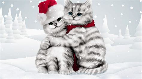 Download Winter Cat Hug Cute Wallpaper For Desktop Mobile