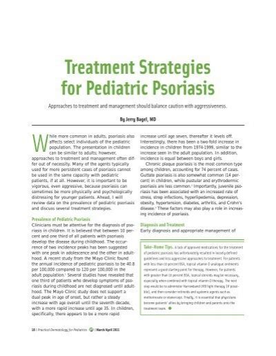 Treatment Strategies For Pediatric Psoriasis