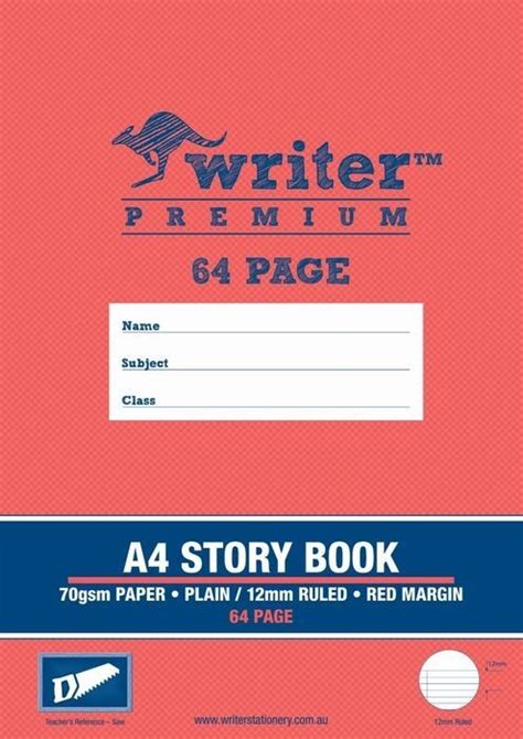 Writer Premium Story Book 12mm Solid Ruled 64pg Eb6527 Educational
