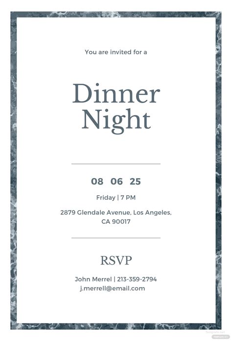 Free Sample Dinner Invitation Template In Adobe Illustrator