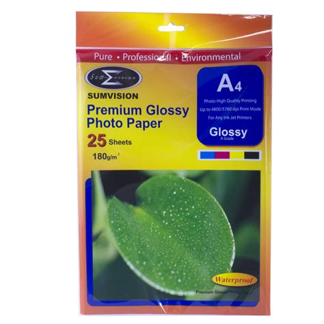 A4 180gm Sumvision Premium Glossy Photo Paper 25sheetspack Sumvision