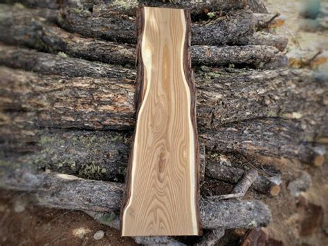 Live Edge Wood Slab Rough Bark Wood Plank Blank Wooden Slab Etsy
