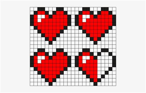 Minecraft Heart Perler Bead Pattern Bead Sprite 8 Bit Heart