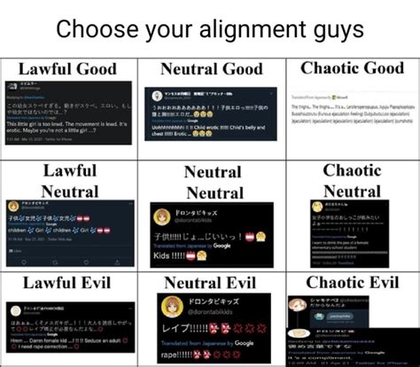 Choose Your Alignment Guys Chaotic Good Neutral Good Em Lawful Good Tin