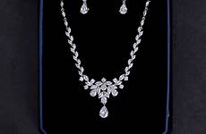 set jewelry zircon zirconia trendy 2pcs cubic aaa statement pendant necklace wedding fashion women