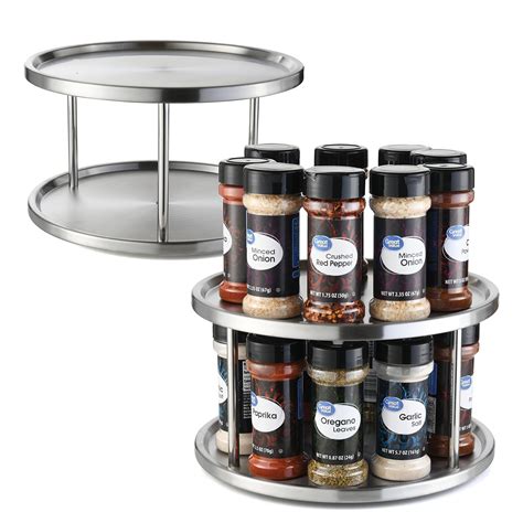 Buy 2 Tier Lazy Susan 2 Pack Stainless Steel 360 Degree Turntable