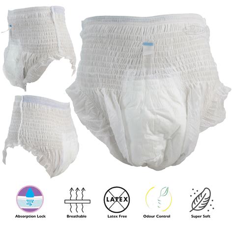 Adult Nappies Incontinence Pull Up Pants Diapers 10pcs Medium Large Easigear Ebay