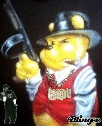 Haha this is done in illustrator, i'm trying to learn to use it. gangsta pooh Fotografía #120824495 | Blingee.com