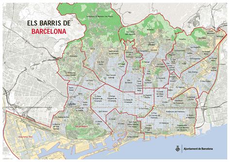 Mapa Barrios De Barcelona La Guía De Barcelona