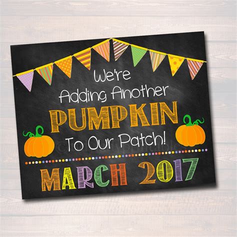 Fall Pregnancy Announcement Printable Chalkboard Photo Prop Etsy