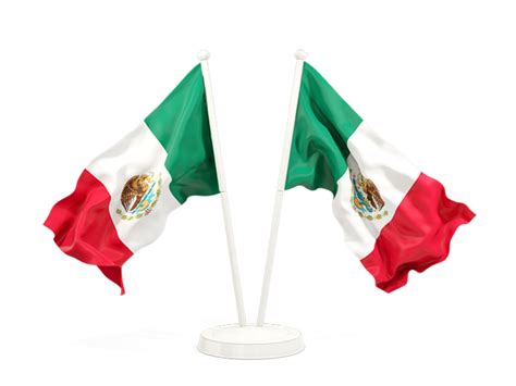 Two Waving Flags Illustration Of Flag Of Mexico
