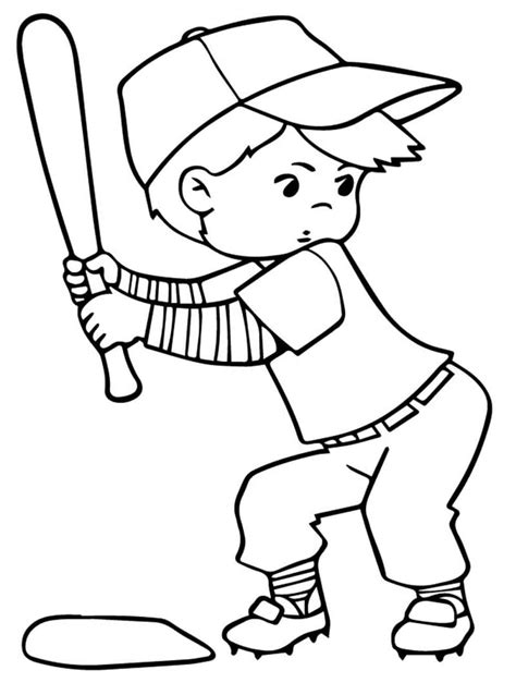 Little Boy Playing Baseball Coloring Page Download Print Or Color