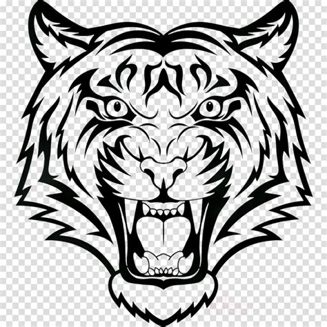 Tiger Clipart Black And White Head Pictures On Cliparts Pub