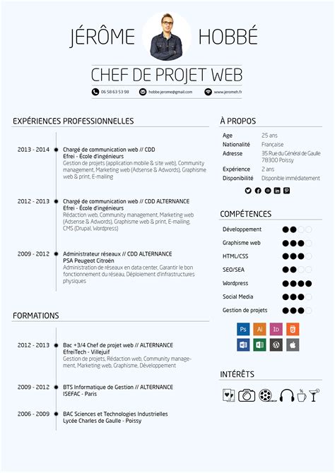 Increase your chance of getting a job by creating your cv with our cv templates! CV Chef de projet web | Chef de projet web, Modèle de cv ...