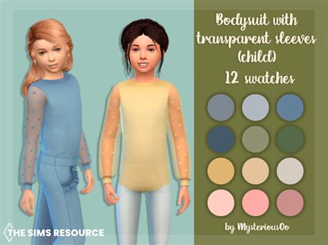Bodysuit With Transparent Sleeves Child By Mysteriousoo At Tsr Sims 4