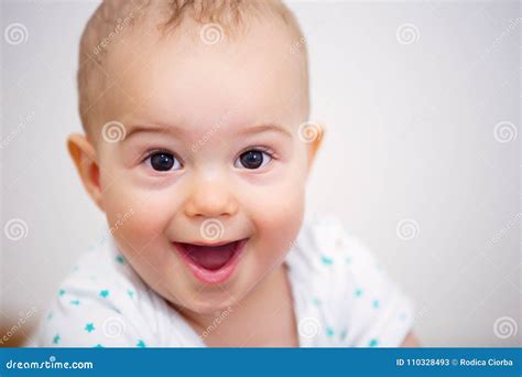 Portrait Of A Beautiful Laughing Baby Boy Stock Image Image Of