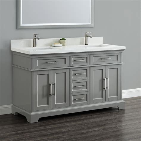 Wood, sinks, faucets, pump faucets, bathroom cabinet, farmhouse bathroom sink, copper sink, copper sinks, wooden bathroom cabinte, finished bathroom cabinet, bathroom vanity, double bathroom vanity, made in the usa. Cameron 60" Double Sink Vanity | Mission Hills Furniture