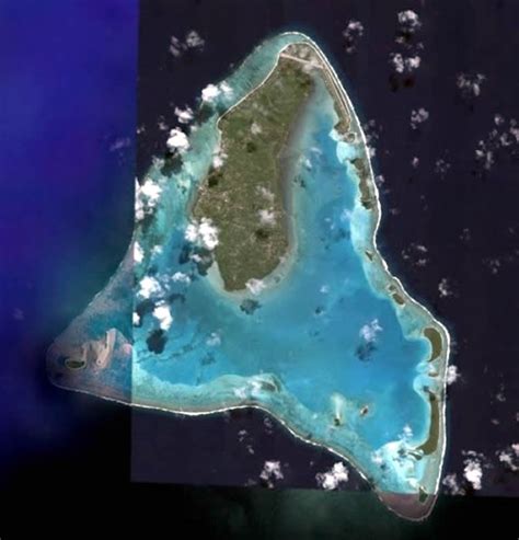 Picture Information Satellite View Of Aitutaki Island In Cook Islands