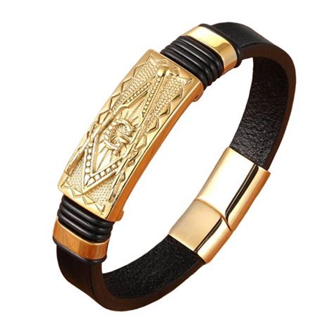 Mens Leather Bracelets Luxury Pattern Jewelry Addicts
