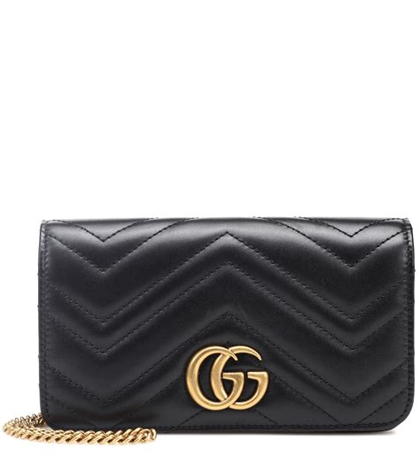 Gucci Gg Marmont Mini Leather Shoulder Bag In Nero Black Lyst