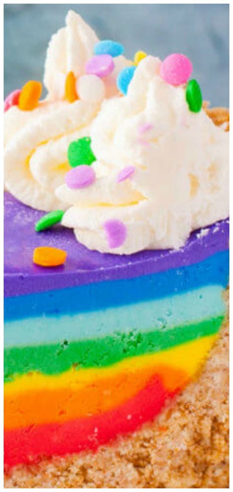 Rainbow Cheesecake ~ A Gelatin Free No Bake Cheesecake Perfect For
