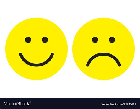 Happy And Sad Face Icons Royalty Free Vector Image