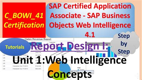 Sap Bo Tutorials Unit 1 Tutorial Web Intelligence Concepts Youtube