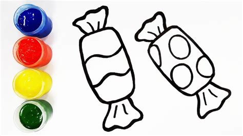 Learn How To Draw A Candy Easy Simple Drawing And Coloring Pages