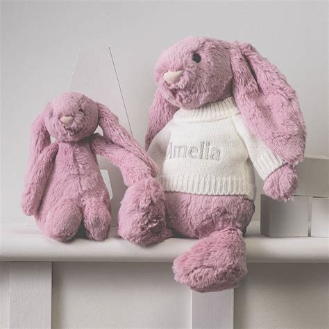 Personalised Tulip Pink Bashful Bunny Soft Toy By Thats Mine