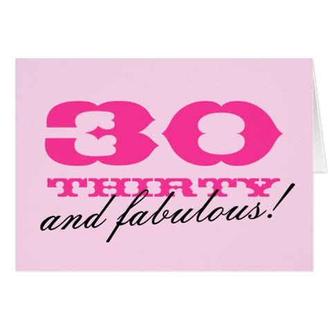 30th Birthday Card For Women 30 And Fabulous Zazzle