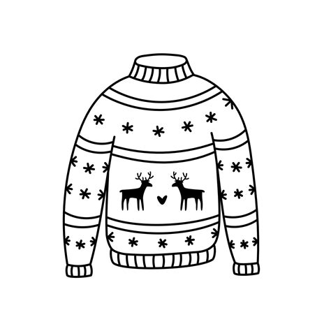 Ugly Sweater Outline Doodle Icon 13467589 Vector Art At Vecteezy