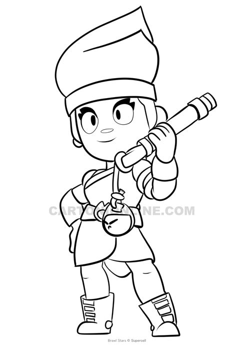 Amber From Brawl Stars Coloring Page