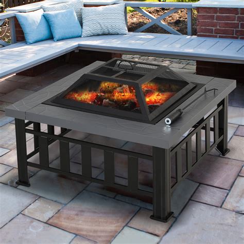 Fire Pits For Outside 32 Wood Burning Fire Pit Tables With Screen Lid