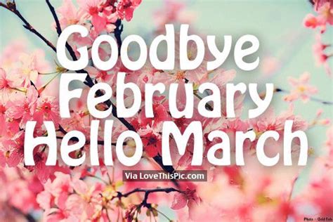 Goodbye February Hello March March Hello March March Quotes Hello
