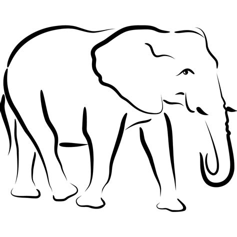 Baby Elephant Outline