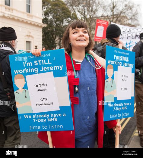 Junior Doctors March Toward 10 Downing Street In Central London In