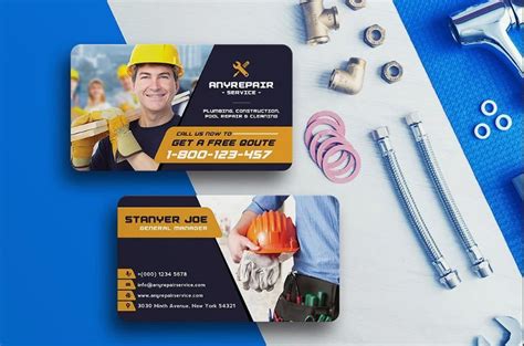 Auto repair professional metal framed automotive business card. Plumbing business cards Design Templates - Texty Cafe ...