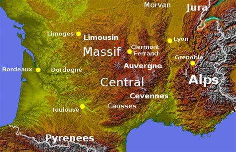 France Map Of Mountains