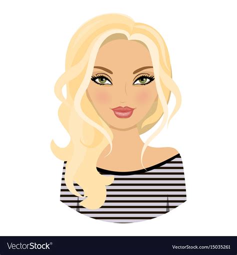 The Girl Is Lovely Avatar Blonde Haircartoon Vector Image