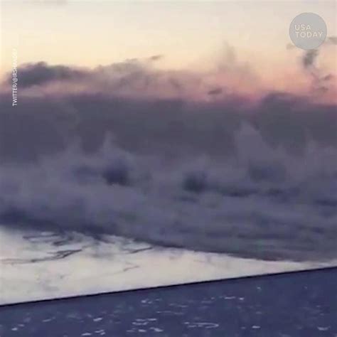 Wall Of Ice Steam Rises From Lake Michigan