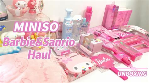 Pink Barbie Sanrio Haul Miniso Shopping And Unboxing Youtube