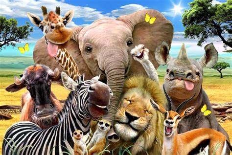 African Animals Puzzle 1000 Pieces Adult Puzzle Wooden Puzzle Cartoon